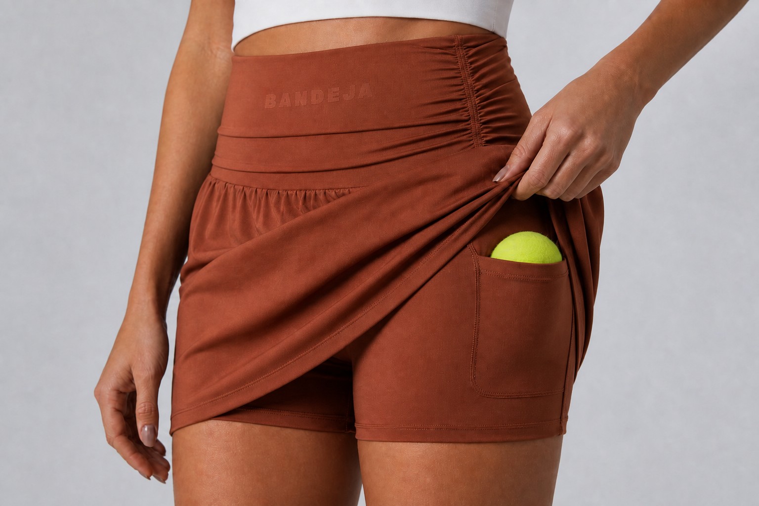 Lift Pocket in Clay — upward-opening pocket